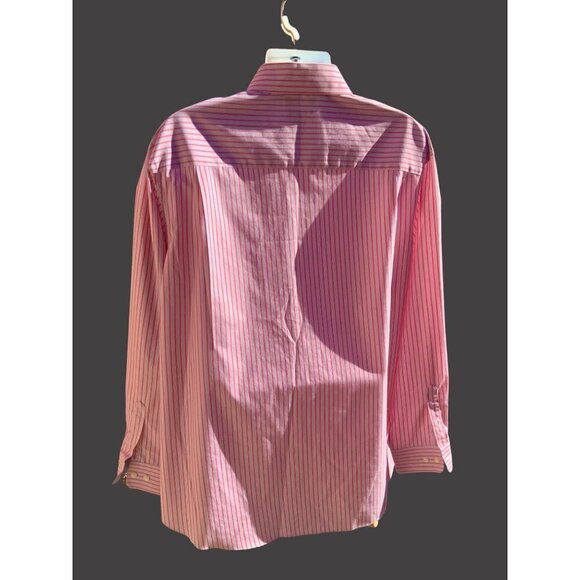 W.H. BELK WEAR PERFECT RED STRIPED LONG SLEEVE BUTTON DOWN COTTON SHIRT SIZE 2XL - Picture 5 of 7